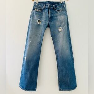 Diesel low-rise bootcut distressed jeans